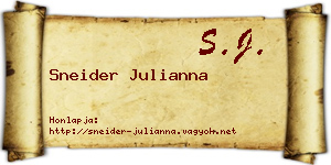 Sneider Julianna névjegykártya